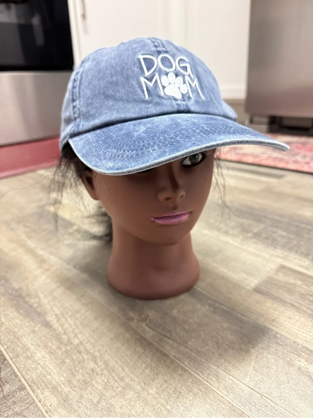 David & Young Washed Denim Blue Women’s Baseball Cap Graphic Embroidered Summer
